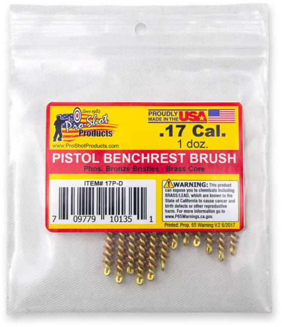 Pro-Shot .17 Caliber Pistol Brush Dozen Pack 12 Quantity - Pro-Shot