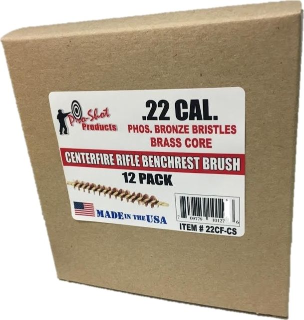 Pro-Shot .22 Cal Centerfire Rifle Bore Brush Pack of 12 - Pro-Shot