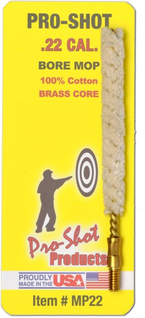 Pro-Shot .22 Cal Cotton Bore Mop Pack of 12 - Pro-Shot