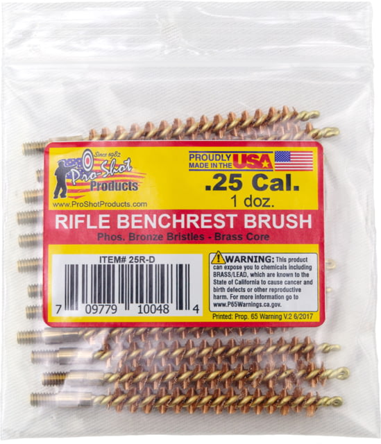 Pro-Shot .25 Caliber Rifle Brush Dozen Pack 12 Quantity