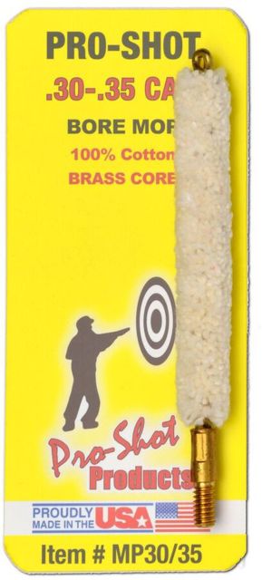 Pro-Shot .30 Cal-.35 Cal Cotton Bore Mop Pack of 12 - Pro-Shot