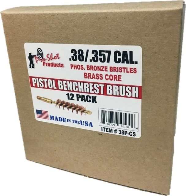 Pro-Shot .38 Cal/.357 Cal Pistol Bore Brush Pack of 12 - Pro-Shot