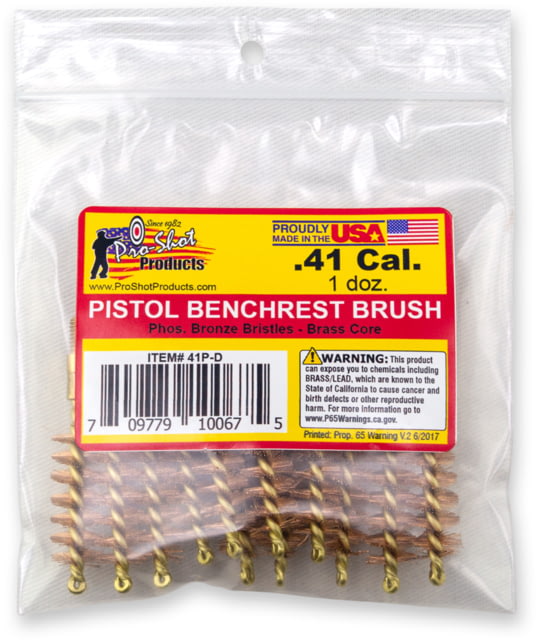 Pro-Shot .41 Caliber Pistol Brush Dozen Pack 12 Quantity - Pro-Shot
