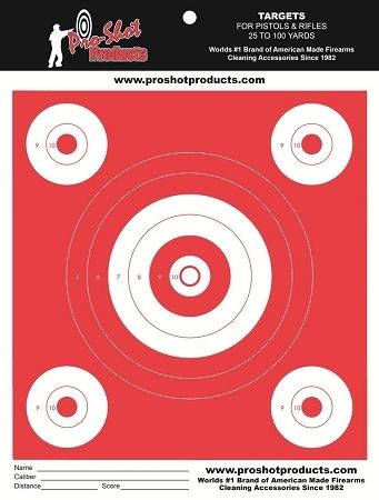 Pro-Shot Bullseye 1x6in 4x2in Heavy Paper Targets Day Glo Orange 100 Pack - Pro-Shot