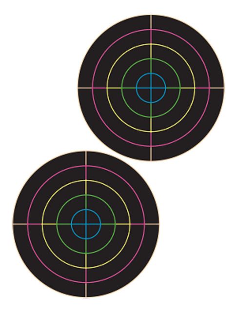 Pro-Shot Bullseye Splattershot Target Multi-Color Rings Heavy Tag Paper 5 inch x 2 10-Pack Multi-Color 5MCB-10PK