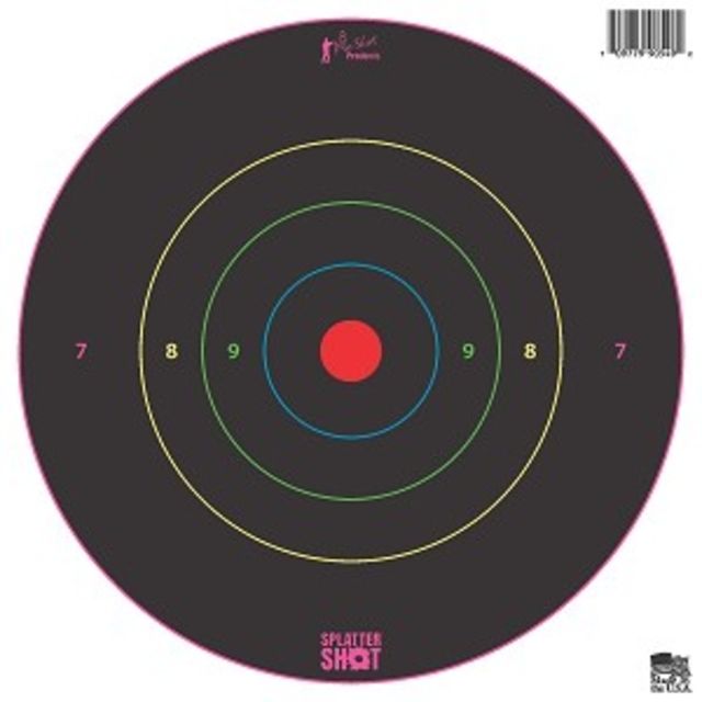 Pro-Shot Bullseye Splattershot Target Multi-Color Rings Heavy Tag Paper 8 inch 6-Pack Multi-Color