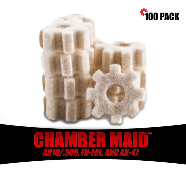 Pro-Shot Chamber Maid .308 Cal./7.62mm Chamber Star Swabs 100 Pack White - Pro-Shot