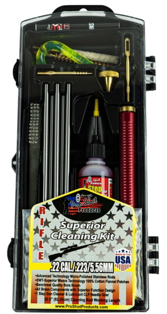 Pro-Shot Rifle Classic Box Gun Cleaning Kit .22 Cal/.223 Cal./5.56mm Stainless Steel
