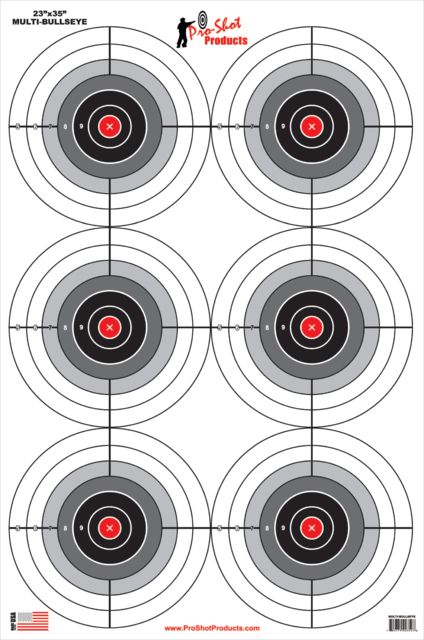 Pro-Shot Multi-Bullseye Heavy Paper Target 23x35in Multi 5 Pack - Pro-Shot