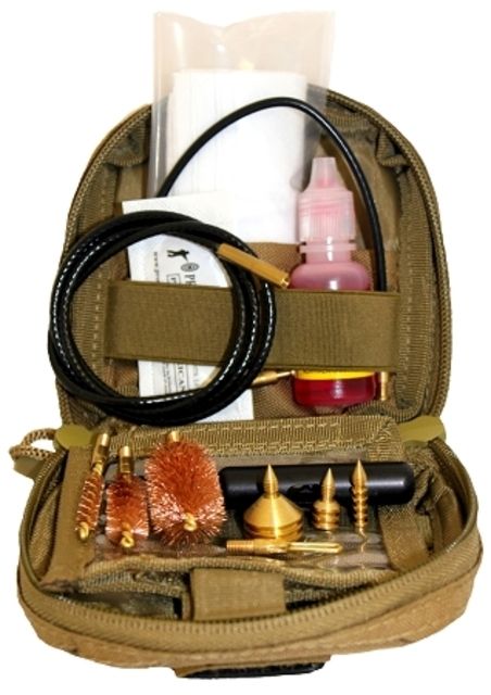 Pro-Shot Spec Ops Tactical 3 Gun Pouch Soft Case Cleaning Kit Coyote .223 Cal/5.56mm-9mm-.45 Cal.- 12 GA - Pro-Shot