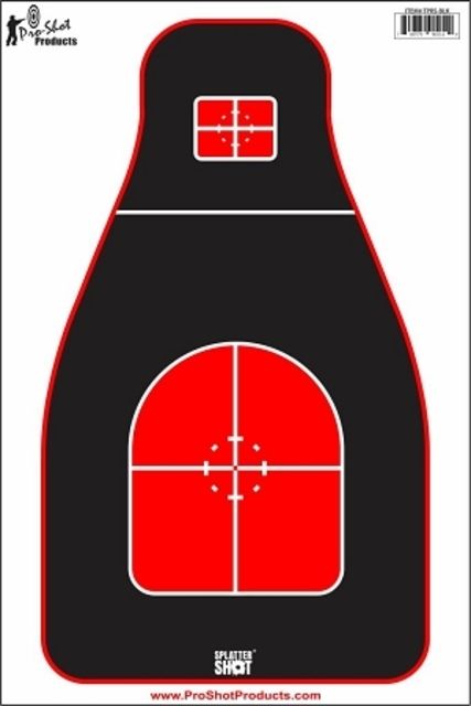 Pro-Shot Splatter Shot 12 x 18 Tactical Precision Target - Red/Black Heavy Tag Paper Red Black White Pack of 8 - Pro-Shot