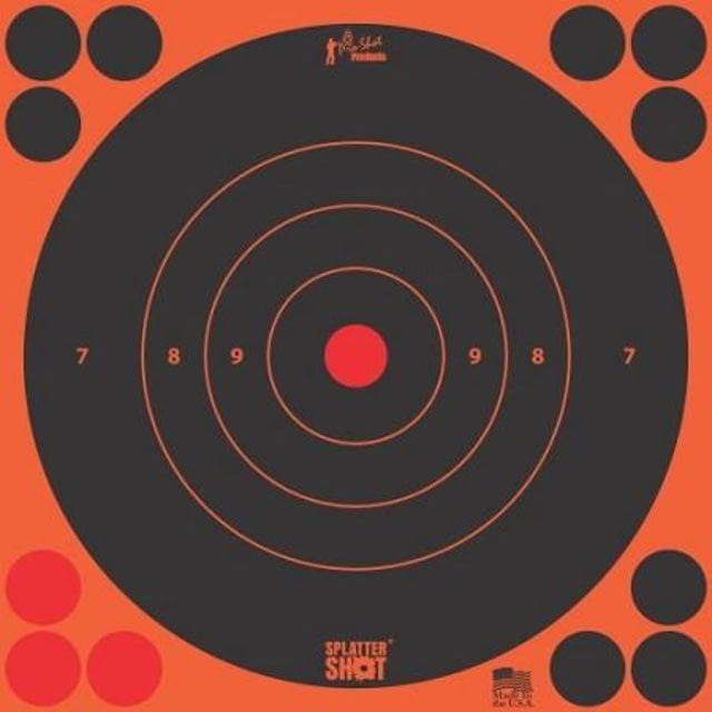 Pro-Shot Splatter Shot 8in Orange Bullseye Target - 6 pr Pack 10/ct Case - Pro-Shot