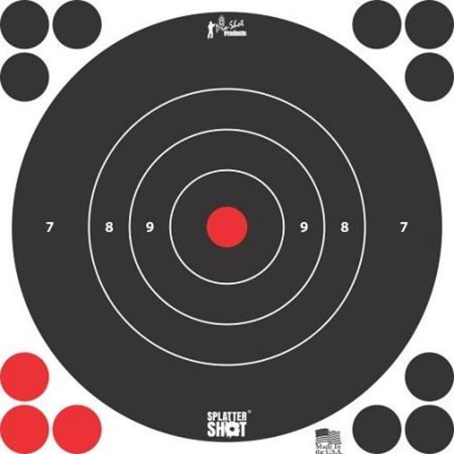 Pro-Shot Splatter Shot 8in White Bullseye Target - 6 Per Pack 10/ct Case - Pro-Shot