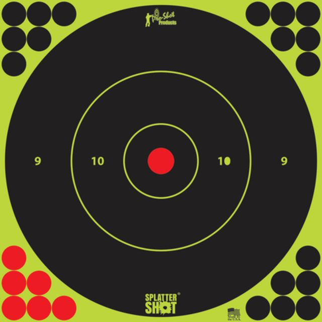Pro-Shot Splatter Shot Bullseye Targets Peel And Stick 12 Inch Green 12 Pack - Pro-Shot