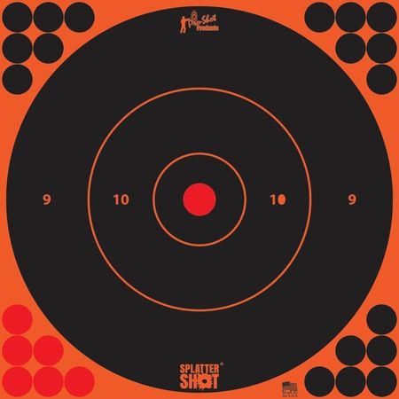 Pro-Shot Splatter Shot Bullseye Targets Peel And Stick 12 Inch Orange 12 Pack - Pro-Shot
