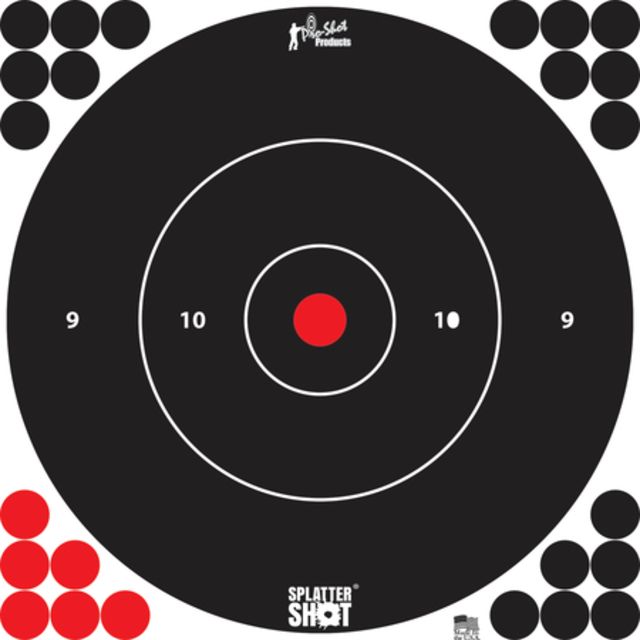 Pro-Shot Splatter Shot Bullseye Targets Peel And Stick 12 Inch White 12 Pack - Pro-Shot