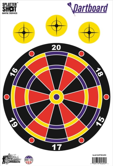 Pro-Shot Splatter Shot Game Series Dartboard Heavy Tag Paper Target 12in x 18in 8 Pack