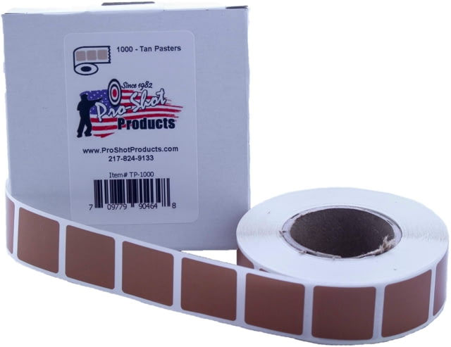 Pro-Shot Square Target Repair Patches .875in Pack of  Per RollTan Brown - Pro-Shot