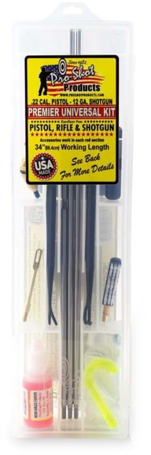 Pro-Shot Universal Box Gun Cleaning Kit w/Swivel T Handle Stainless Steel .22 Cal. - 12 Ga.