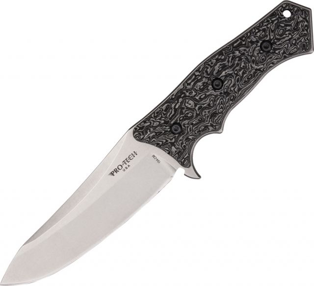 Pro Tech Knives Spindrift Black/Gray Fixed Blade Knife5.5inDrop Point BladeContoured Black And Gray G-10 Handle PTK - Protech