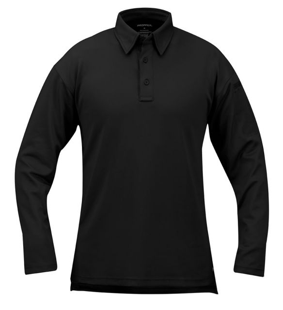 Propper I.C.E. Mens Performance Polo - Long Sleeve T-Shirt Black Large Regular