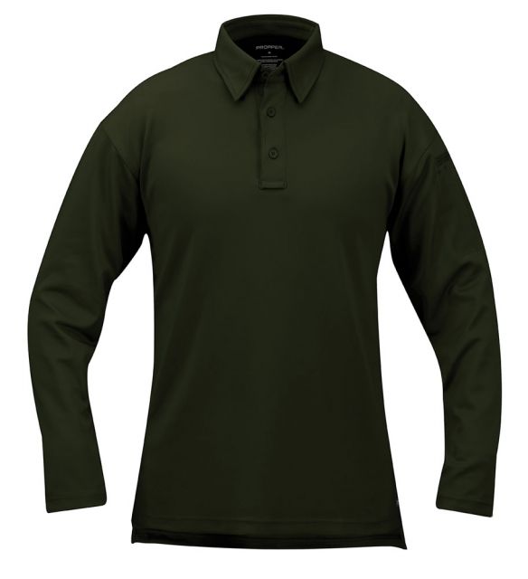Propper I.C.E. Mens Performance Polo - Long Sleeve T-Shirt Dark Green Large Regular