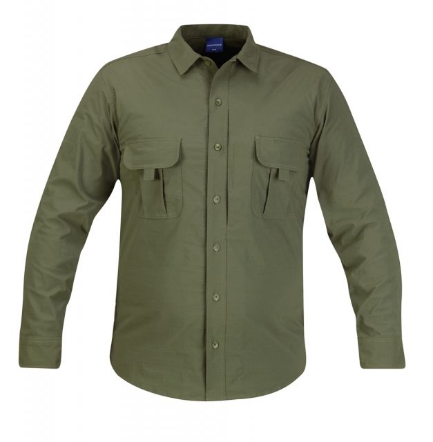 PROPPER Summerweight Tactical Mens Long Sleeve Shirt Olive Green S-R