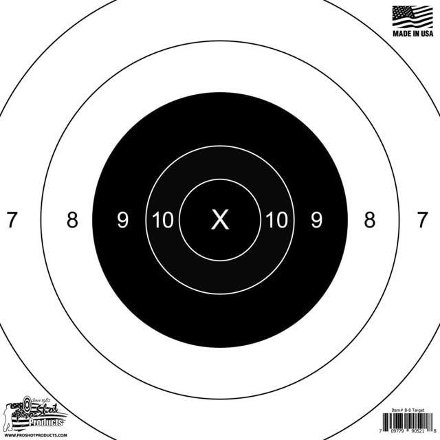 ProShot B-8 Bullseye Heavy Paper Target 12 Pack 10 x 10 in - Proshot