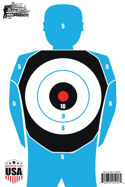 ProShot Silhouette Tactical Bullseye Training Target 4 Pack - Proshot