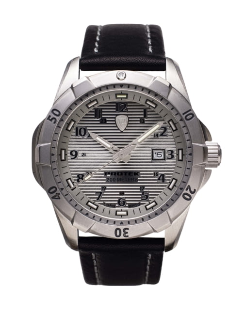 ProTek Steel Dive Watch SS Case/Silver Dial/Black Strap One Size