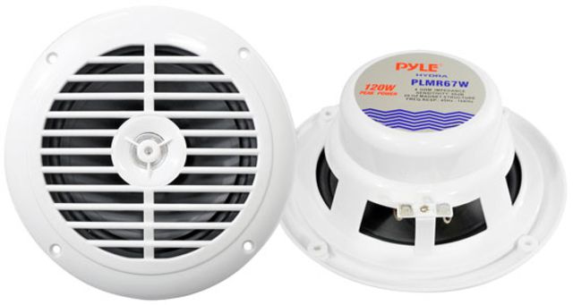 Pyle 6.5in Hydra Marine Speakers 120W Max White - Pyle