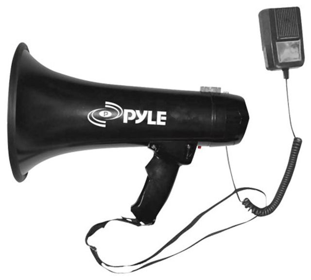Pyle Pro Megaphone with Siren And 3.5mm Aux Input Black - Pyle