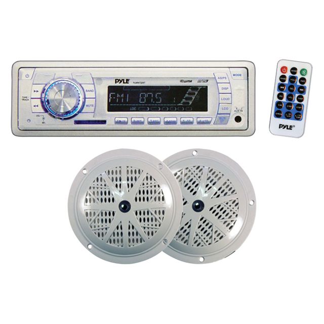 Pyle Marine Mechless AM/FM radio USB/SD reader White - Pyle