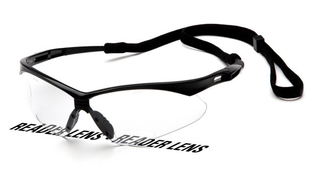 Pyramex Black Frame/Clear +1.5 Reader Lens with Black Cord - Pyramex