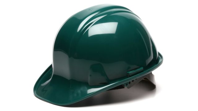 Pyramex Cap Style 6 Point Snap Lock Suspension Hard Hats Green - Pyramex