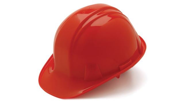 Pyramex Cap Style 6 Point Snap Lock Suspension Hard Hats Red - Pyramex