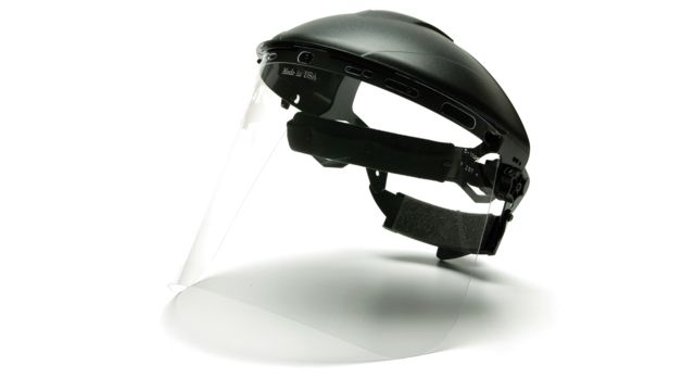 Pyramex Helmet Face Shield - Clear PC 8x15in .040 thick shield only - single - Pyramex