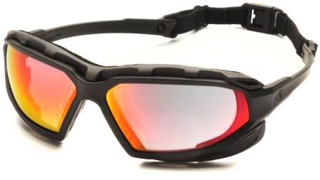 Pyramex Highlander XP Safety Glasses Sky Red Mirror Anti-Fog Lens - Pyramex