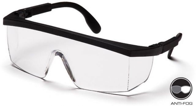 Pyramex Integra Safety Glasses - Clear Anti-Fog Lens Black Frame - Pyramex