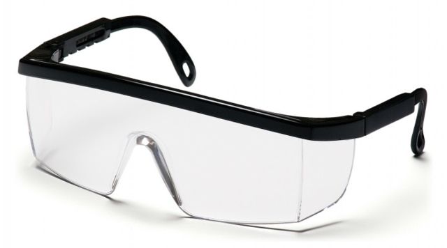 Pyramex Integra Safety Glasses w/Clear Anti-Fog Lens Black - Pyramex