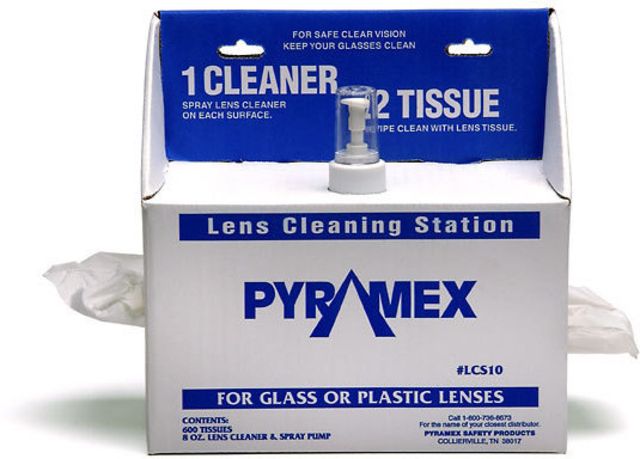 Pyramex Lens Cleaning Station w/ 8oz Cleaning Solution / 600 tissues - Pyramex