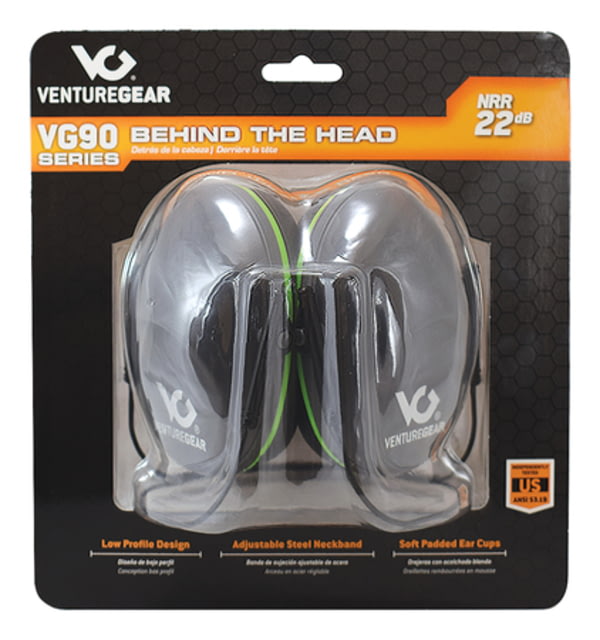 Pyramex VentureGear  Ear Muffs NRR 22db Blue With Green Trim Clampacked - Pyramex