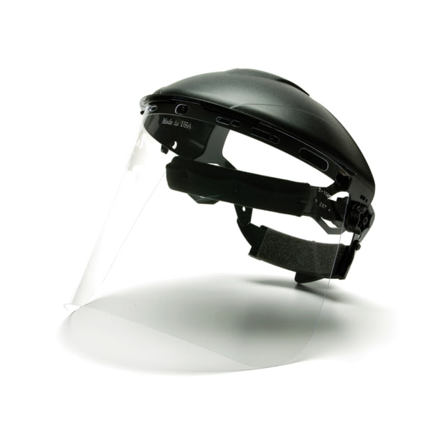 Pyramex Visors Polyethylene Face Shield W/Clear-PETG Shield 8in X 15in /.040 thick Black - Pyramex
