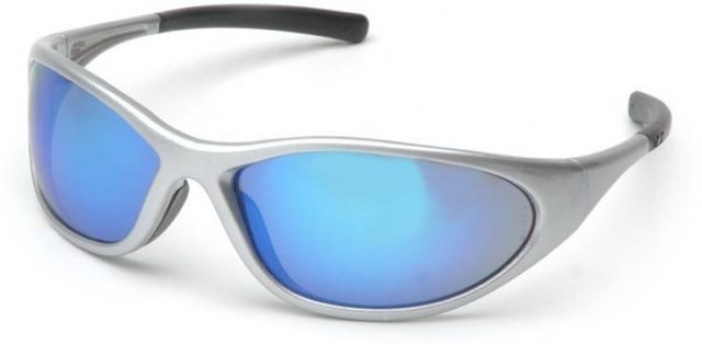 Pyramex Zone II Safety Glasses - Ice Blue Mirror Lens Silver Frame - Pyramex