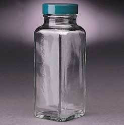 Qorpak French Square Bottles Wide Mouth Qorpak  With Pulp/Vinyl-Lined Black Phenolic Cap
