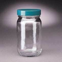 Qorpak Standard Bottles Wide Mouth Qorpak  With Fluoropolymer Resin-Lined Green Thermoset Cap