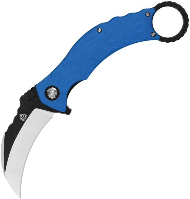QSP Knife QSP Eagle Karambit Linerlock 3.13 in Folding Knife Blue textured G10