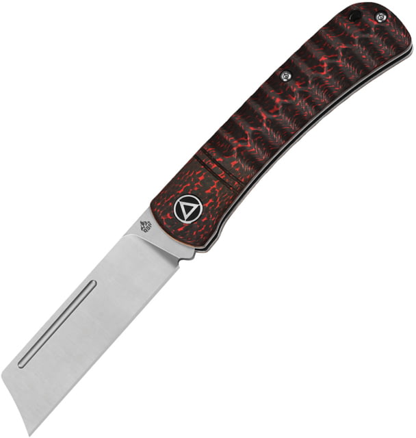 QSP Knife QSP Hedgehog Slip Joint CF 2.75 in Folding Knife Black and red sculpted carbon fiber