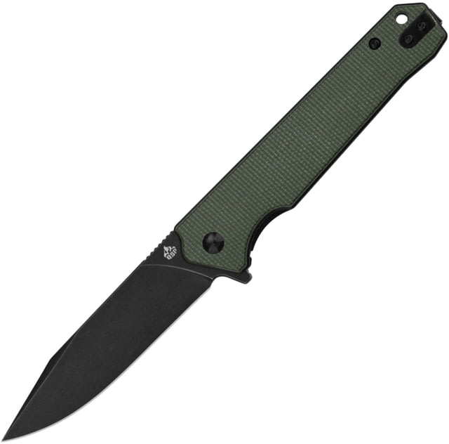 QSP Knife QSP Mamba Linerlock Micarta  3.50 in Folding Knife Green linen micarta - Qsp Knife