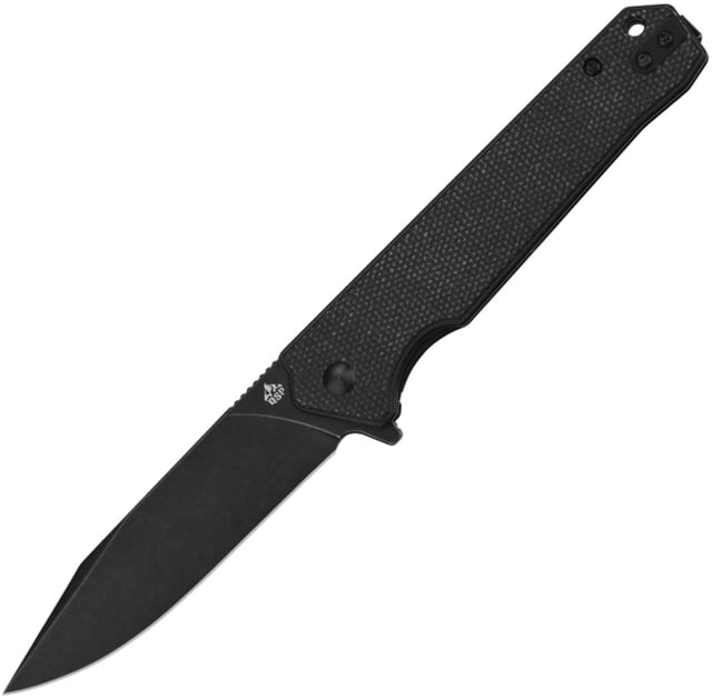 QSP Knife QSP Mamba Linerlock Micarta  3.50 in Folding Knife Black linen micarta